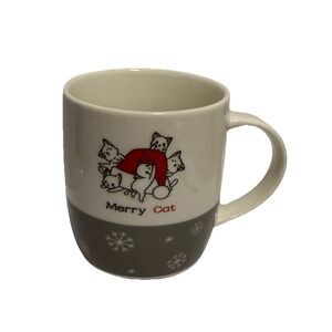 Bruntmor Christmas Cat Coffee Tea Mugs Merry Cat